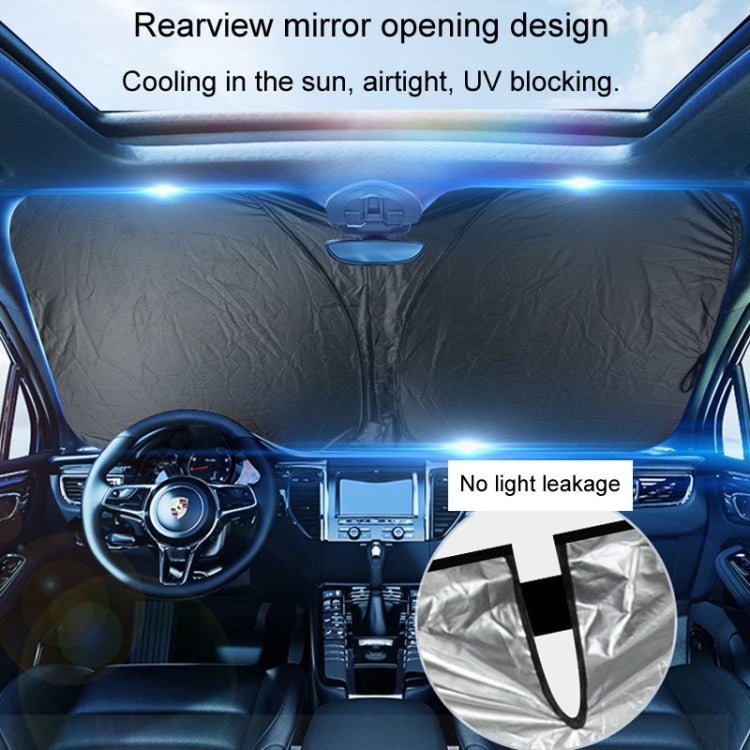 Car Sunshade Summer Front Windshield Sunscreen Heat Insulation Folding Car Sunshade Curtain - 145x70cm Titanium Silver