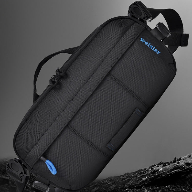 WEIXIER D512 Men Large Capacity Crossbody Chest Bag Waterproof Casual Sports Pack - Black