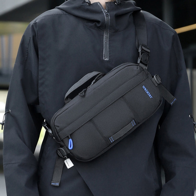 WEIXIER D512 Men Large Capacity Crossbody Chest Bag Waterproof Casual Sports Pack - Black