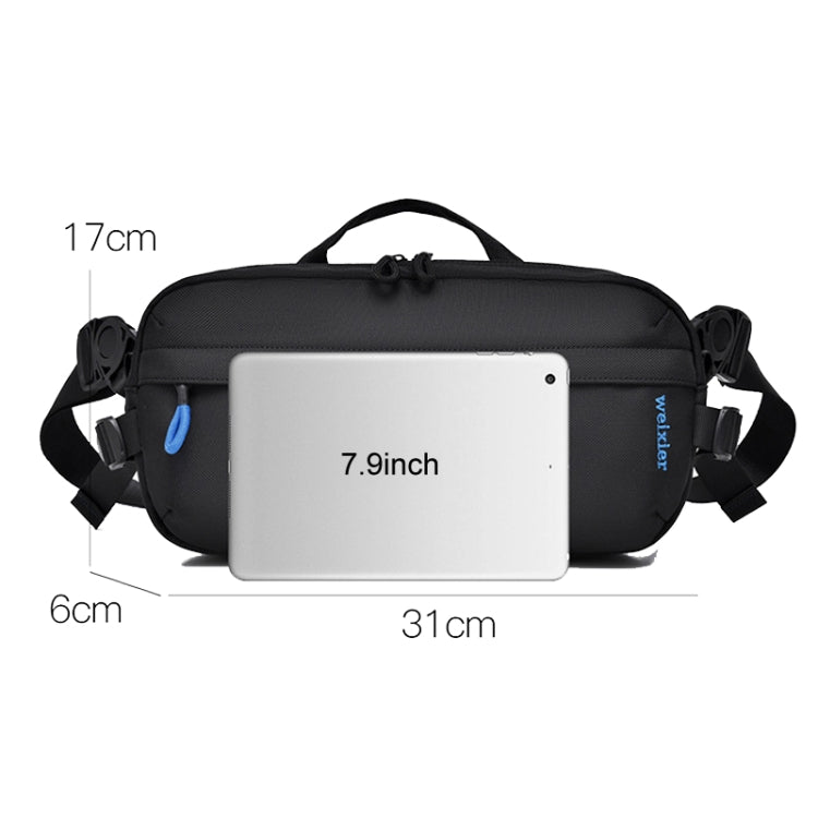 WEIXIER D512 Men Large Capacity Crossbody Chest Bag Waterproof Casual Sports Pack - Black