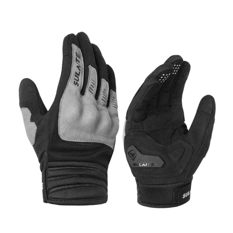 SULAITE Motorcycle Riding Breathable Conductive Touch Screen Full Finger Gloves, Size: M