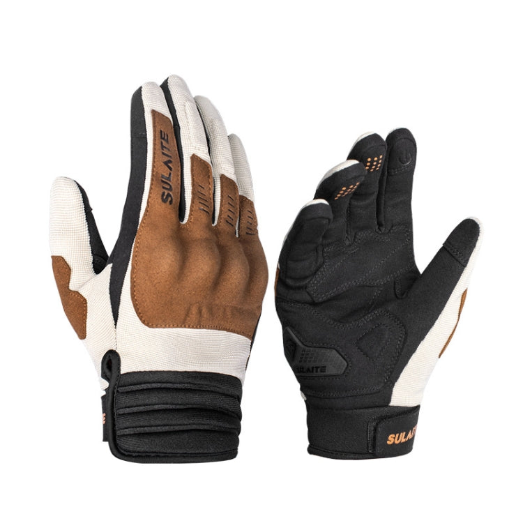 SULAITE Motorcycle Riding Breathable Conductive Touch Screen Full Finger Gloves, Size: XL
