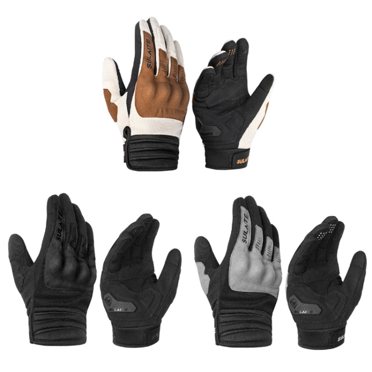 SULAITE Motorcycle Riding Breathable Conductive Touch Screen Full Finger Gloves, Size: M