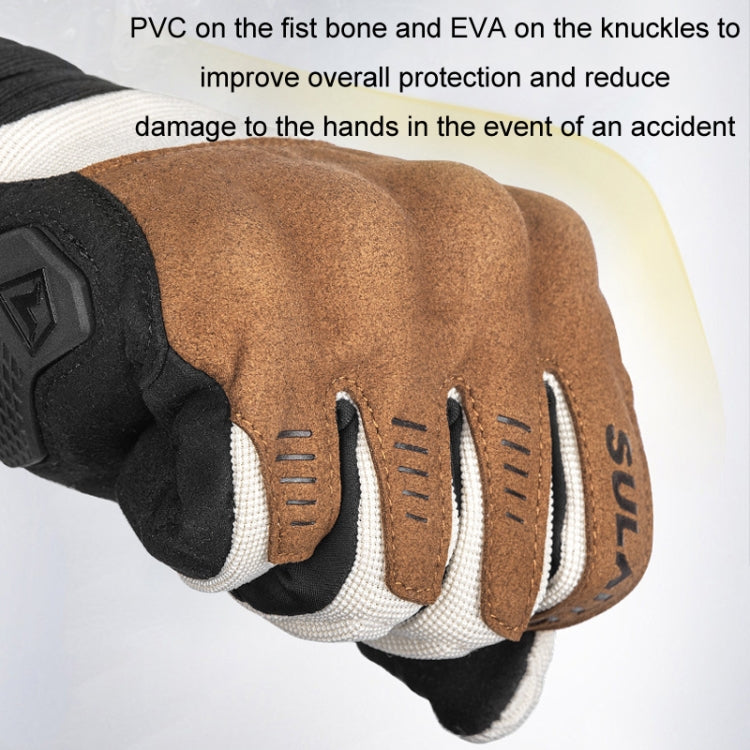 SULAITE Motorcycle Riding Breathable Conductive Touch Screen Full Finger Gloves, Size: M