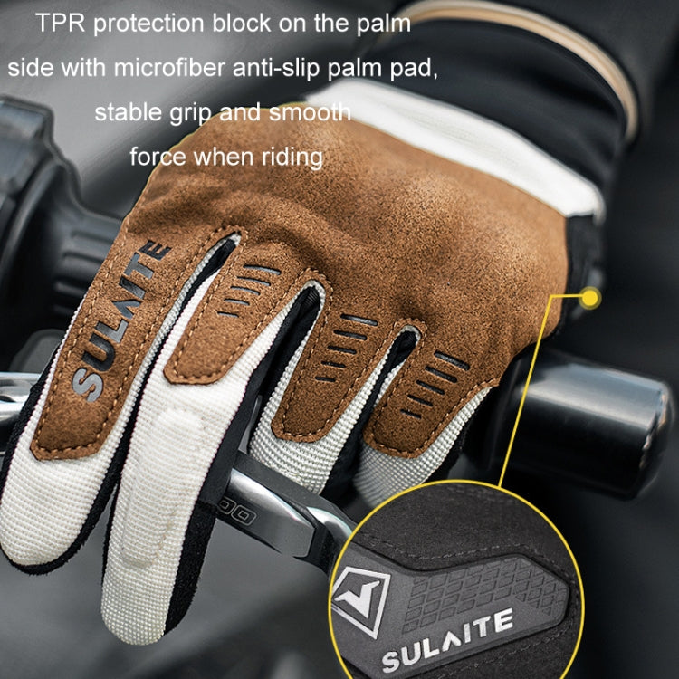 SULAITE Motorcycle Riding Breathable Conductive Touch Screen Full Finger Gloves, Size: XXL