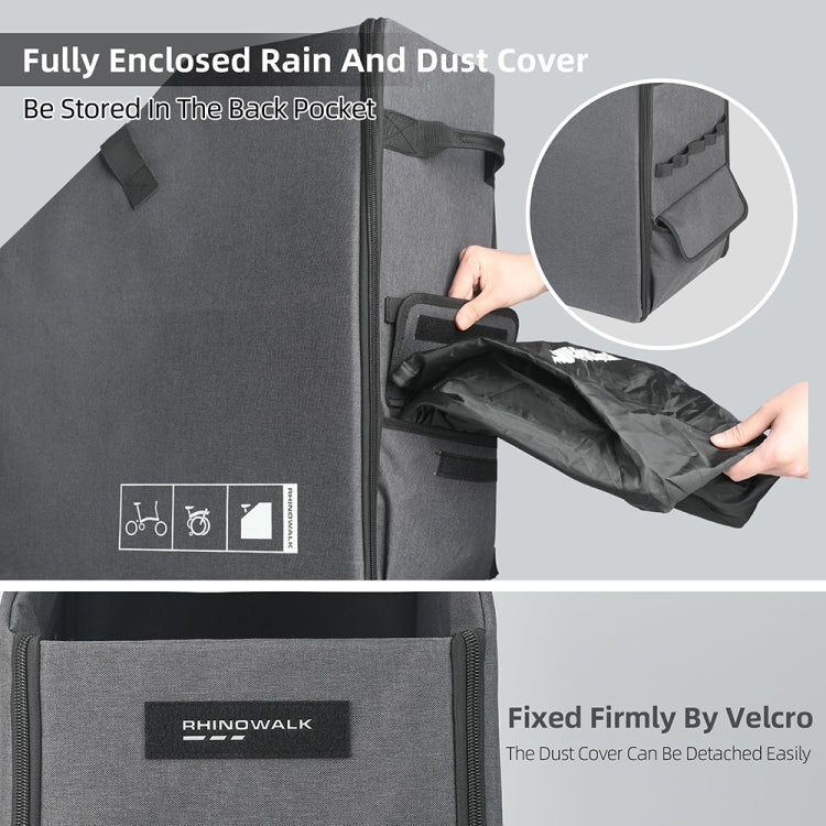 Rhinowalk RK70 For Brompton 14-inch Folding Bicycle Storage Box Car Trunk Bag - Black