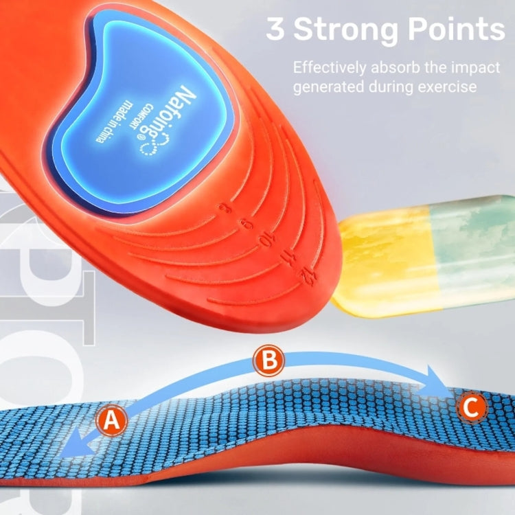 Sports Shock-absorbing Insoles Soft Bottom Sweat-absorbing Flat Arch Full Pad Heel Insoles, Size: 39-40