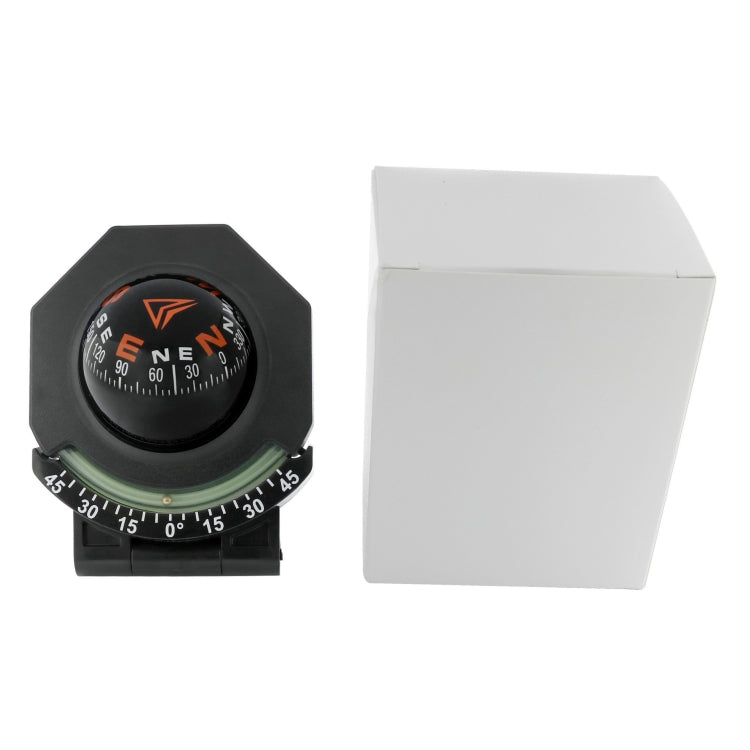 2 In 1 Car Compass With Slope Gauge Foldable High Precision Guide Ball - English Version