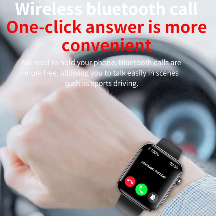F300  2.1-Inch Screen Smart Watch Supports Bluetooth Calls/ECG/Blood Composition Analysis/50+ Sports Modes, Color: Black 3-Beads Steel
