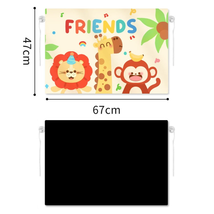 Suction Cup Car Sunshade Children Rear Side Window Insulation Sunscreen Cartoon Car Curtain, Style: Elephant Bear