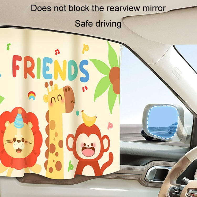 Suction Cup Car Sunshade Children Rear Side Window Insulation Sunscreen Cartoon Car Curtain, Style: Elephant Bear