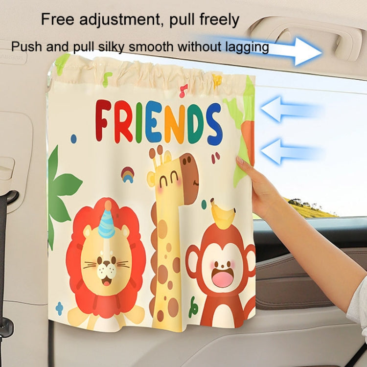 Suction Cup Car Sunshade Children Rear Side Window Insulation Sunscreen Cartoon Car Curtain, Style: Swing