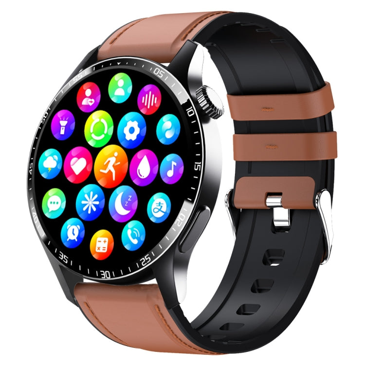 F207 Smart Watch 1.35-Inch Narrow Edge Screen Supports Bluetooth Calls / 24H Health Monitoring / 150+ Sports Modes, Color: Black Brown Leather