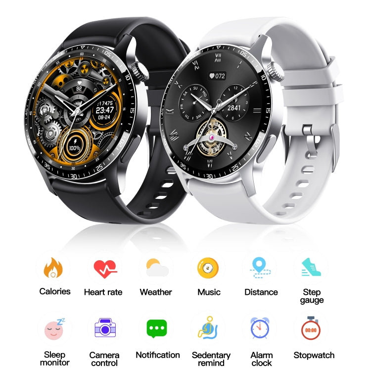 F207 Smart Watch 1.35-Inch Narrow Edge Screen Supports Bluetooth Calls / 24H Health Monitoring / 150+ Sports Modes, Color: Black Silicone