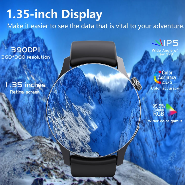 F207 Smart Watch 1.35-Inch Narrow Edge Screen Supports Bluetooth Calls / 24H Health Monitoring / 150+ Sports Modes, Color: Black Leather
