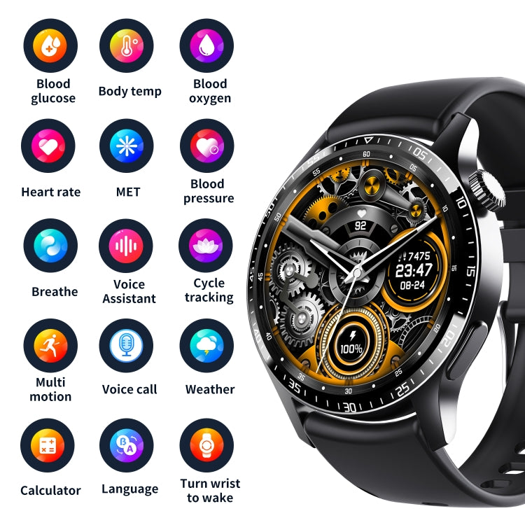 F207 Smart Watch 1.35-Inch Narrow Edge Screen Supports Bluetooth Calls / 24H Health Monitoring / 150+ Sports Modes, Color: Silver Gray Silicone