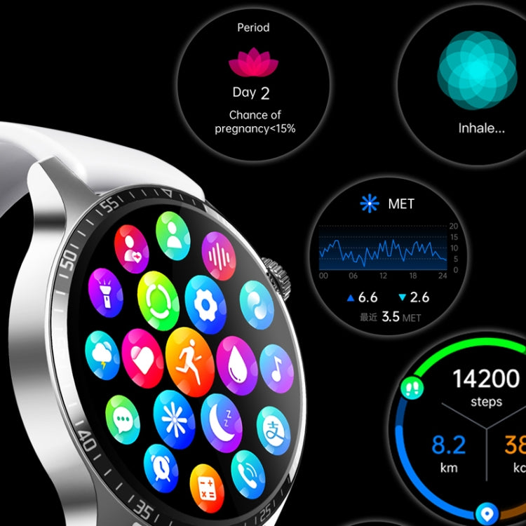 F207 Smart Watch 1.35-Inch Narrow Edge Screen Supports Bluetooth Calls / 24H Health Monitoring / 150+ Sports Modes, Color: Silver Milan