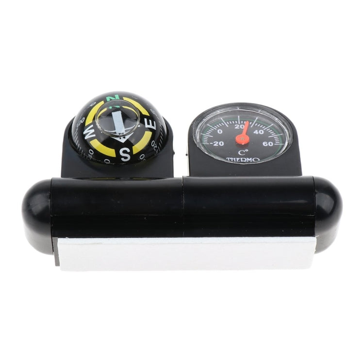2 In 1 Car Guide Ball Thermometer Adjustable Angle Compass - English Version