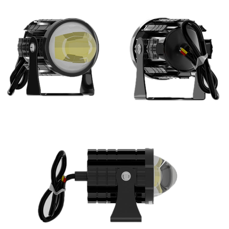 1pair 12V-85V Motorcycle Headlights Dual-color Automotive LED Working Headlights, Color: Yellow + White Light Without Flashing