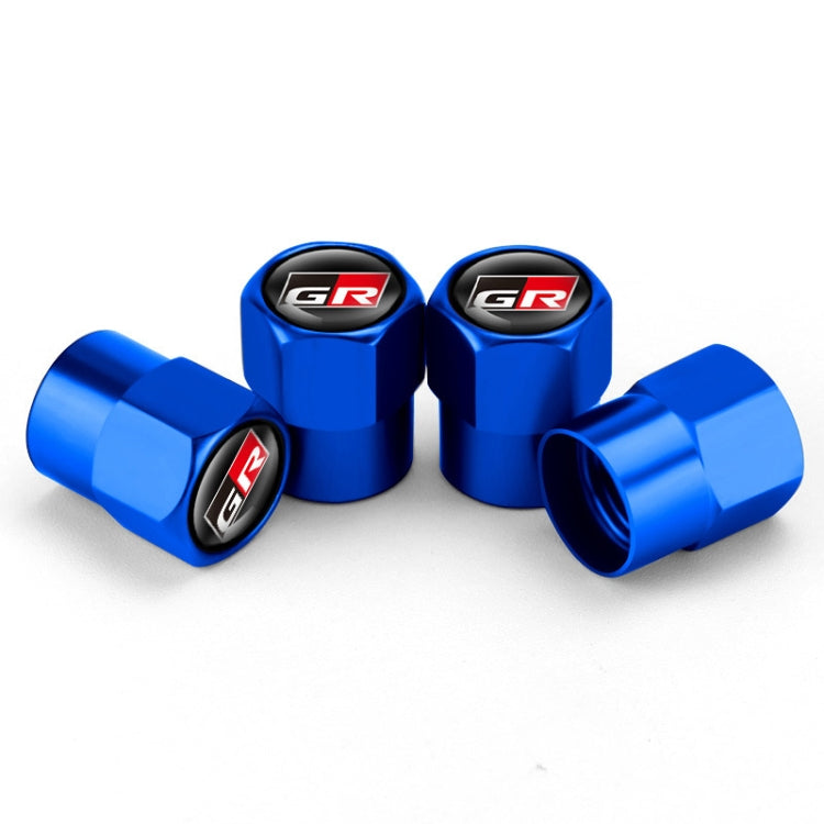 4pcs /Set For GR Metal Car Tire Valve Modification, Color: Blue