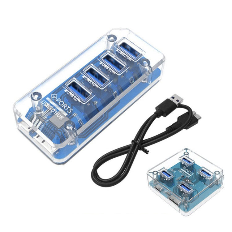 4 x USB 3.0 HUB 5Gbps Transparent Docking Station USB Adapter Splitter