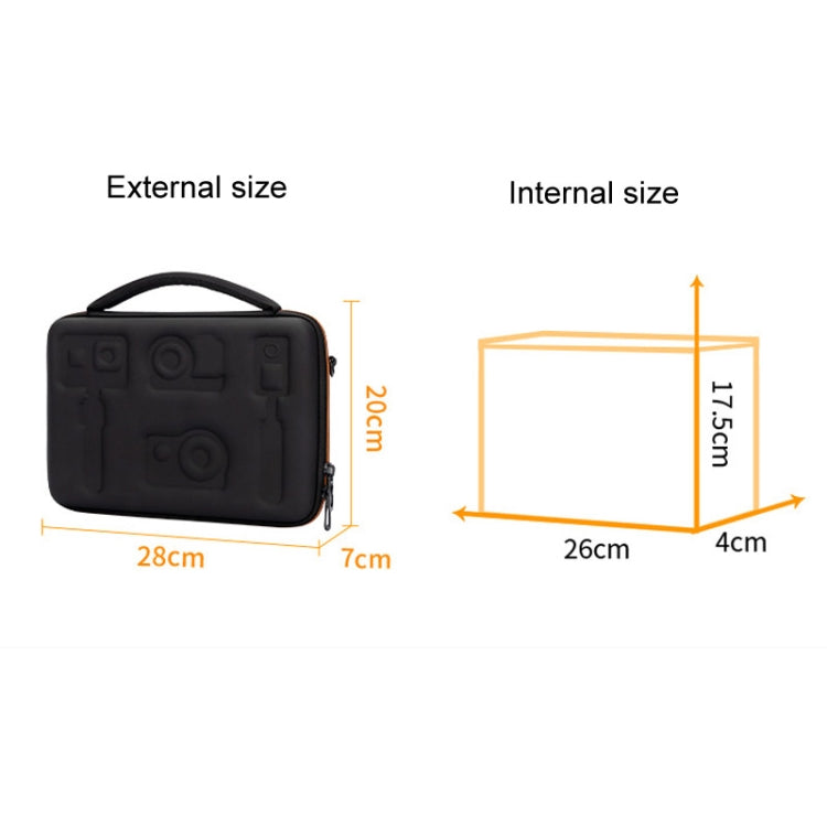 Cwatcun H91 Medium Sports Camera Case Portable Waterproof EVA Digital Camera Storage Bag - Black