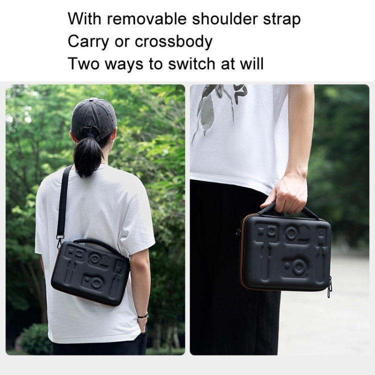 Cwatcun H91 Medium Sports Camera Case Portable Waterproof EVA Digital Camera Storage Bag - Black