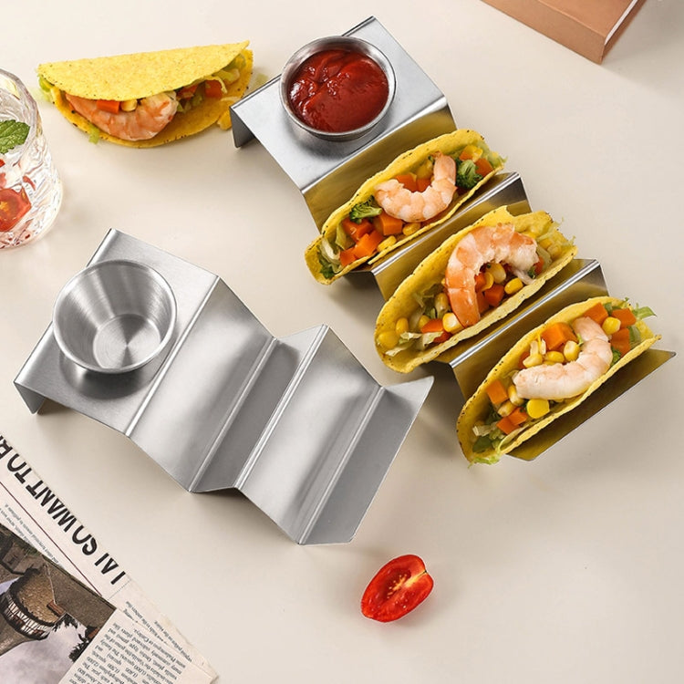 3 Grids Stainless Steel Taco Pancake Rack Tower W-Shaped Pancake Rack With Cup