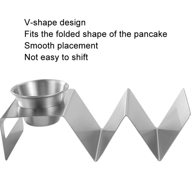 3 Grids Stainless Steel Taco Pancake Rack Tower W-Shaped Pancake Rack With Cup