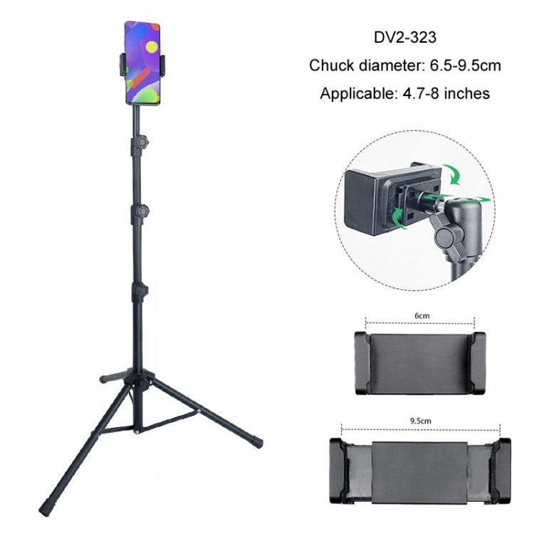 1.6m Adjustable Tablet Stand Floor-Standing Retractable Mobile Phone Tripod, Model: 323