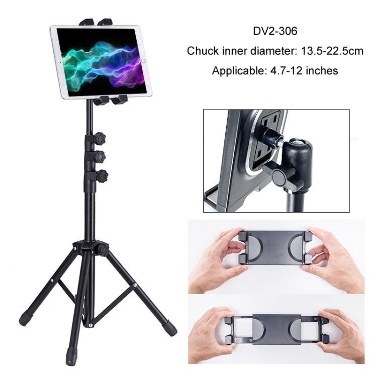 1.6m Adjustable Tablet Stand Floor-Standing Retractable Mobile Phone Tripod, Model: 306
