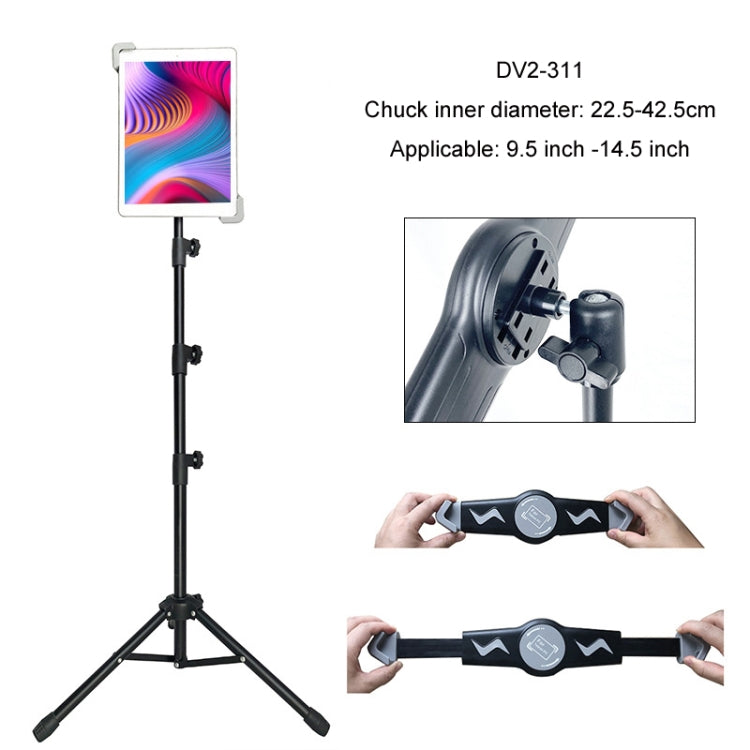 1.6m Adjustable Tablet Stand Floor-Standing Retractable Mobile Phone Tripod, Model: 311