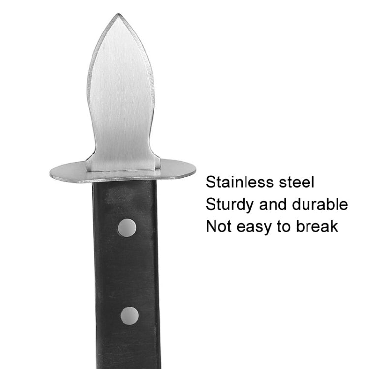Stainless Steel Opening Oyster Scallop Tool Kitchen Shell Pryer Knife+Wooden Stand