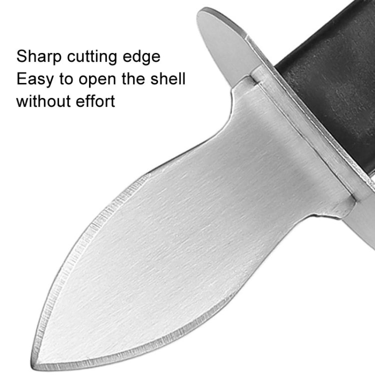 Stainless Steel Opening Oyster Scallop Tool Kitchen Shell Pryer Knife+Wooden Stand