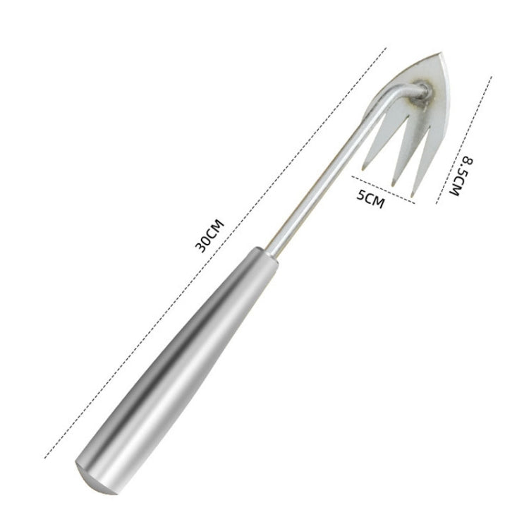 Four-Tooth Dual Purpose Weed Remover Tool Gardening Weed Rake Uprooting Weeding Tool, Length: 30cm Tip Removable Handle