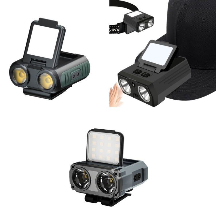 Clip Cap USB Charging Outdoor Induction LED Headlight, Style: Three-use Stepless Dimming C Type