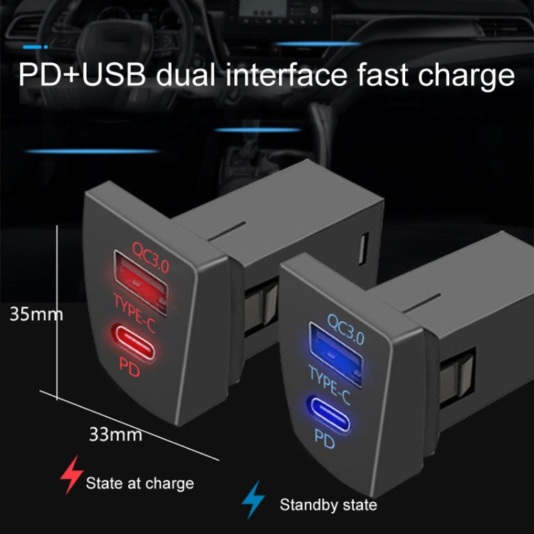 For Toyota RAV4 / WILDLANDER USB-PD Port 60W Fast Charging Modified Car Charger