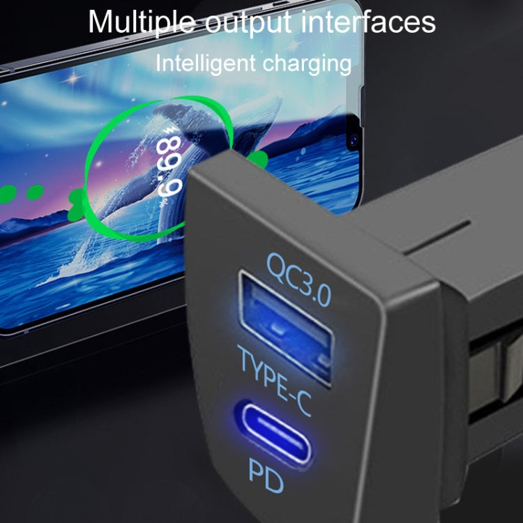 For Toyota RAV4 / WILDLANDER USB-PD Port 60W Fast Charging Modified Car Charger
