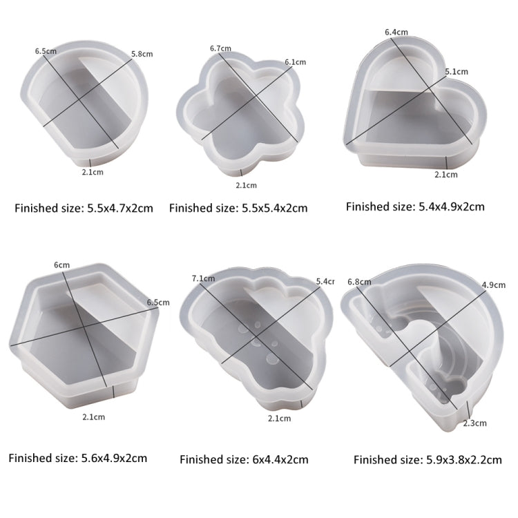 2pcs Business Card Holder Photo Clip Mold DIY Crystal Glue Resin Mold, Style: Hexagon 002