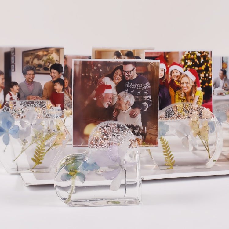 2pcs Business Card Holder Photo Clip Mold DIY Crystal Glue Resin Mold, Style: Semicircle 003