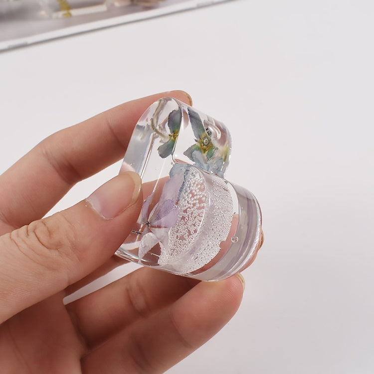 2pcs Business Card Holder Photo Clip Mold DIY Crystal Glue Resin Mold, Style: Flower 004
