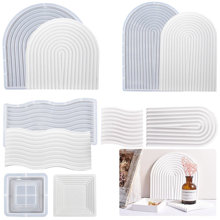 Epoxy Resin Mold Gypsum Candle Stand Arch Storage Tray Silicone Mold, Spec: U Shape Small