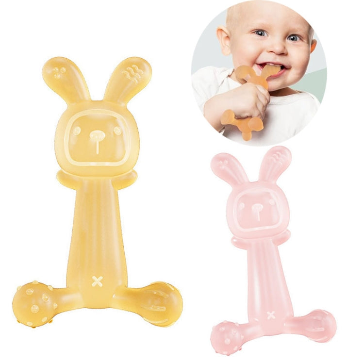 Bunny Baby Teether BPA Free Food-Grade Silicone Teether Infant Teething Stick Anti-Eating Hand, Color: With Box Pink
