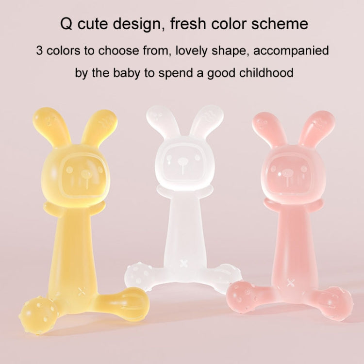 Bunny Baby Teether BPA Free Food-Grade Silicone Teether Infant Teething Stick Anti-Eating Hand, Color: With Box Pink