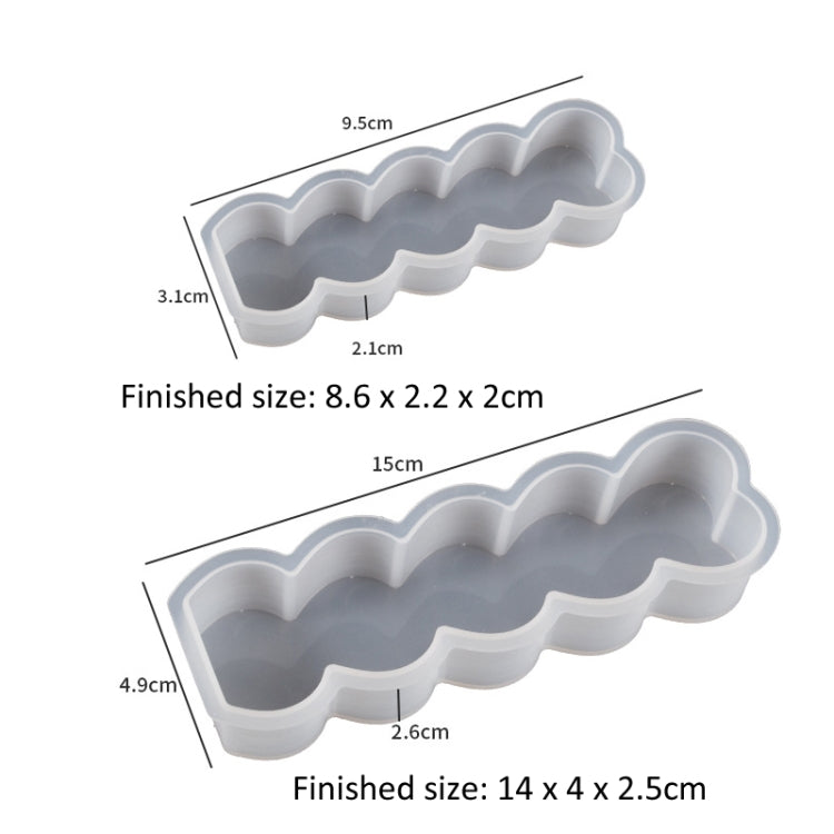 5pcs Five-Link Heart Shape Candle Silicone Molds DIY Epoxy Resin Mold, Size: Large