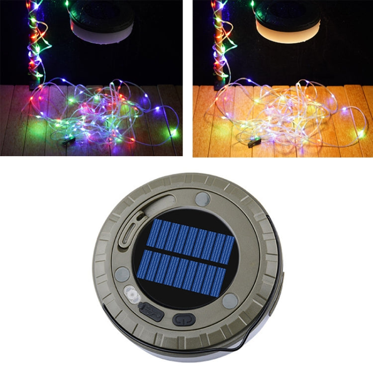 Solar LED Camping Light Type-C Charging Colorful String Lights, Color: 10m Warm Color Light