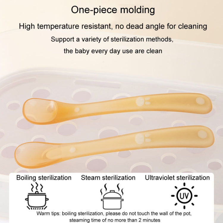 Baby Silicone Spoon Infant Silicone Feeding Spoon Soft Children Tableware, Specification: Without Box