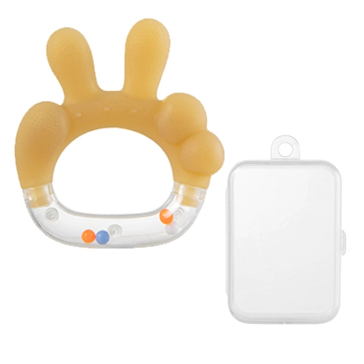 Rattle Baby Teether Soothing Pacifier Teething Stick Newborn Anti-Eating Hand Silicone Toy, Style: Yeah Gesture+Box