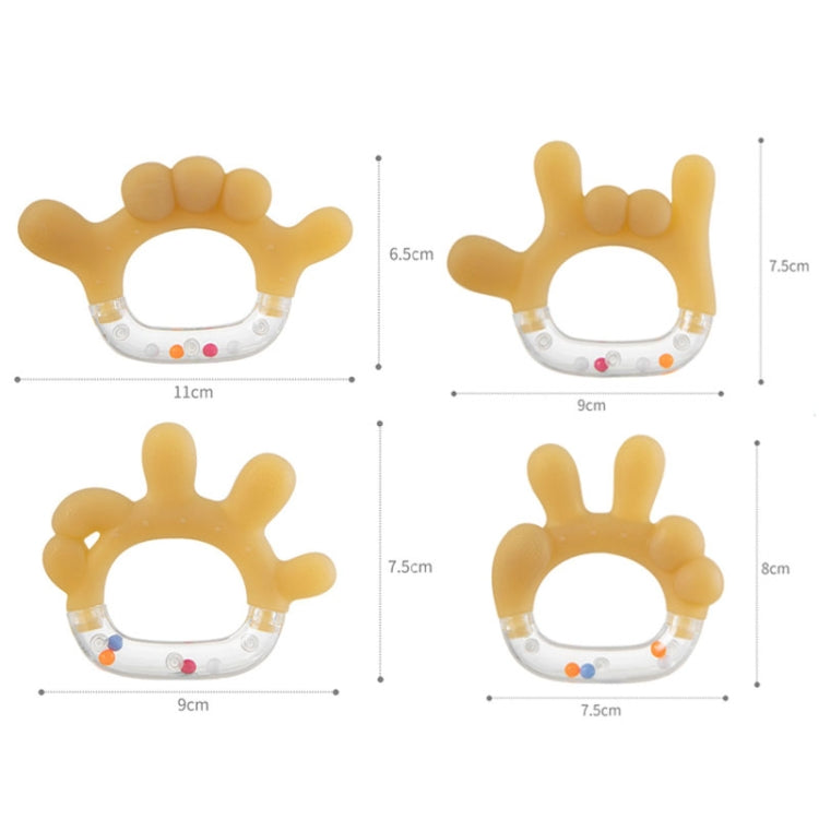 Rattle Baby Teether Soothing Pacifier Teething Stick Newborn Anti-Eating Hand Silicone Toy, Style: 666 Gesture