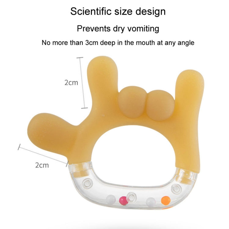 Rattle Baby Teether Soothing Pacifier Teething Stick Newborn Anti-Eating Hand Silicone Toy, Style: OK Gesture